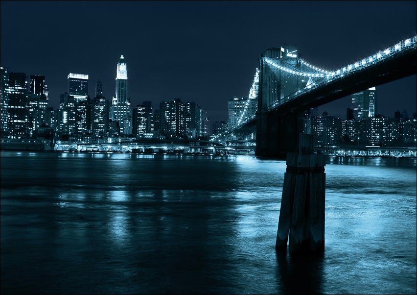Galeria Plakatu, Plakat, Nowy Jork. Manhattan and Brooklyn Bridge, 42x29,7 cm