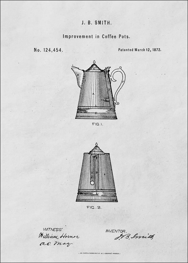 Galeria Plakatu, Plakat, Patent Dzbanek na Kawę Projekt z 1872, 20x30 cm