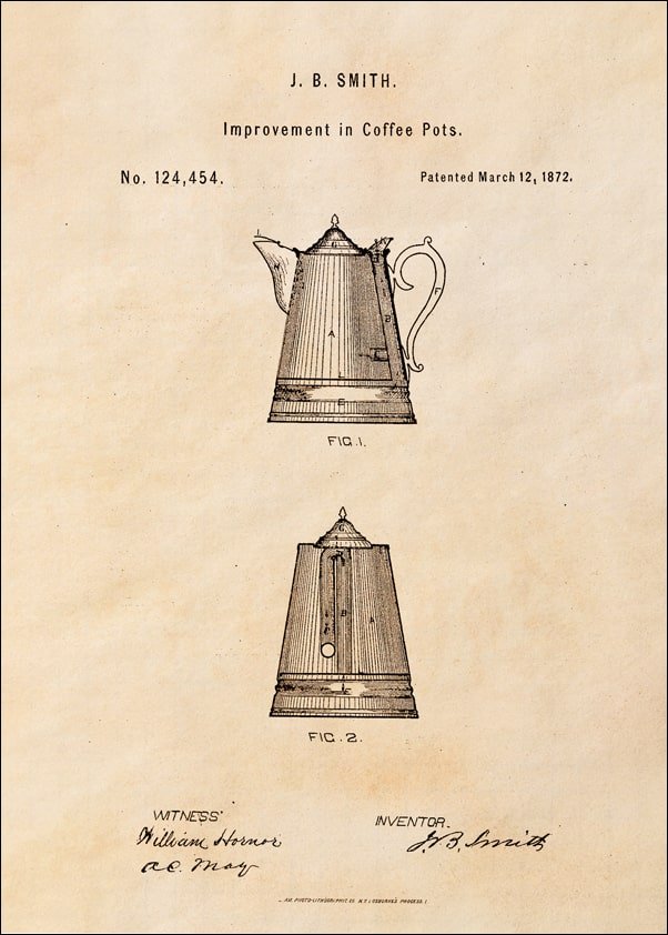 Galeria Plakatu, Plakat, Patent Dzbanek na Kawę Projekt z 1872, 70x100 cm