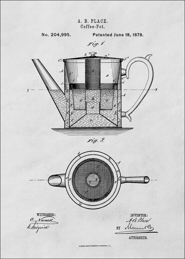 Galeria Plakatu, Plakat, Patent Kawiarka Projekt z1878, 30x40 cm