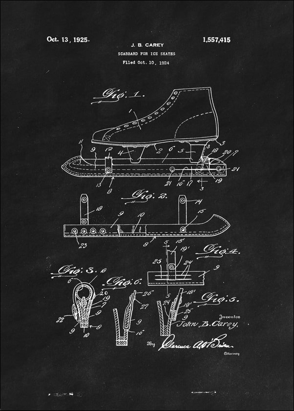 Galeria Plakatu, Plakat, Patent Łyżwy Projekt z 1925, black, 21x29,7 cm