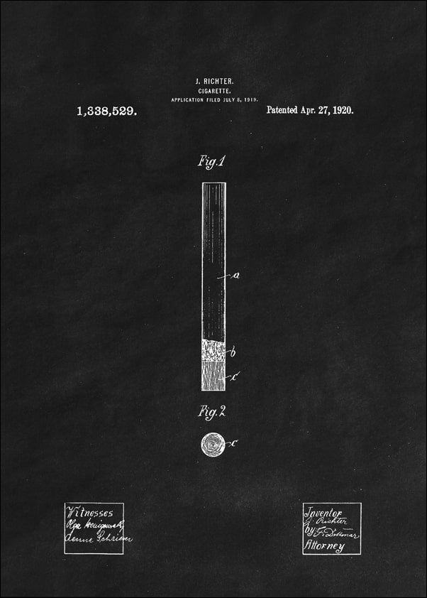 Galeria Plakatu, Plakat, Patent Papieros Projekt z 1920, black, 30x40 cm