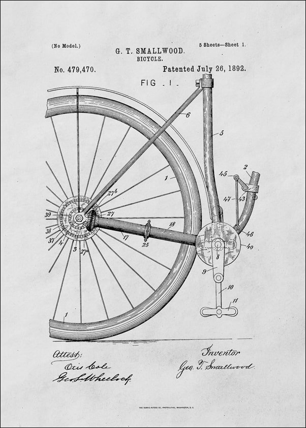 Galeria Plakatu, Plakat, Patent Rower Projekt z 1892, 21x29,7 cm