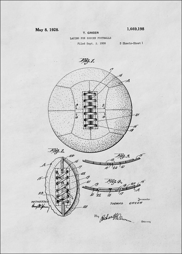 Galeria Plakatu, Plakat, Patent Retro Piłka Nożna projekt z 1926, 61x91,5 cm