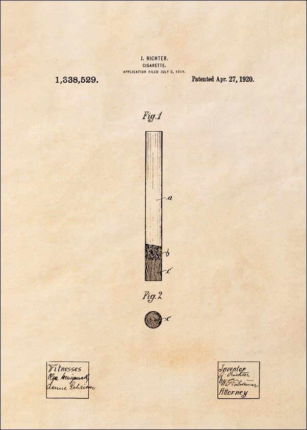Galeria Plakatu, Plakat, Patent Papieros Projekt z 1920, sepia, 30x40 cm