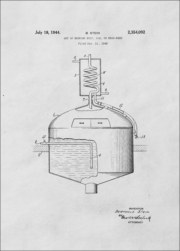 Galeria Plakatu, Plakat, Patent Sztuka Warzenia Piwa Projekt z 1944, 21x29,7 cm