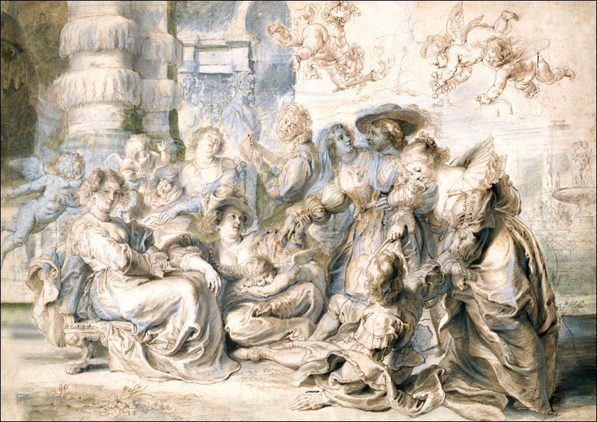 Galeria Plakatu, Plakat, The Garden of Love (right portion), Rubens, 42x29,7 cm