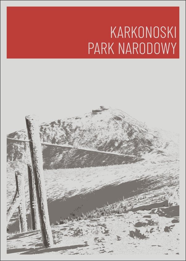 Galeria Plakatu, Parki Narodowe, Karkonosze red, 20x30 cm
