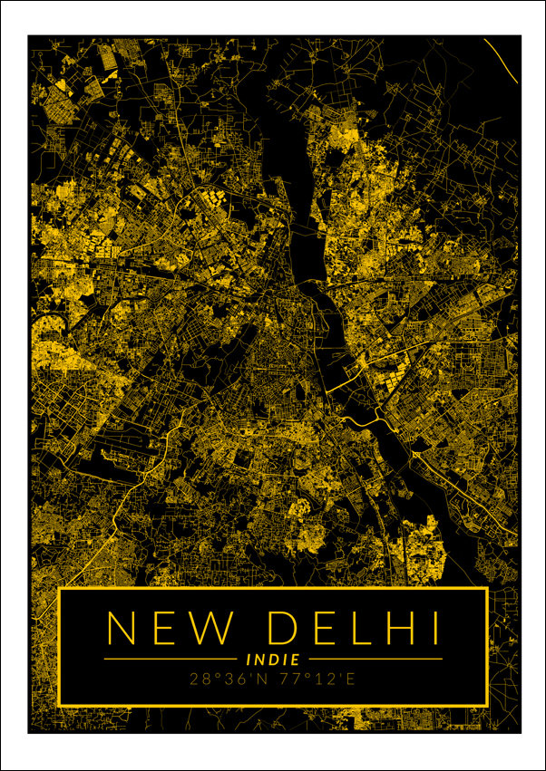 Galeria Plakatu, Delhi mapa złota, 50x70 cm