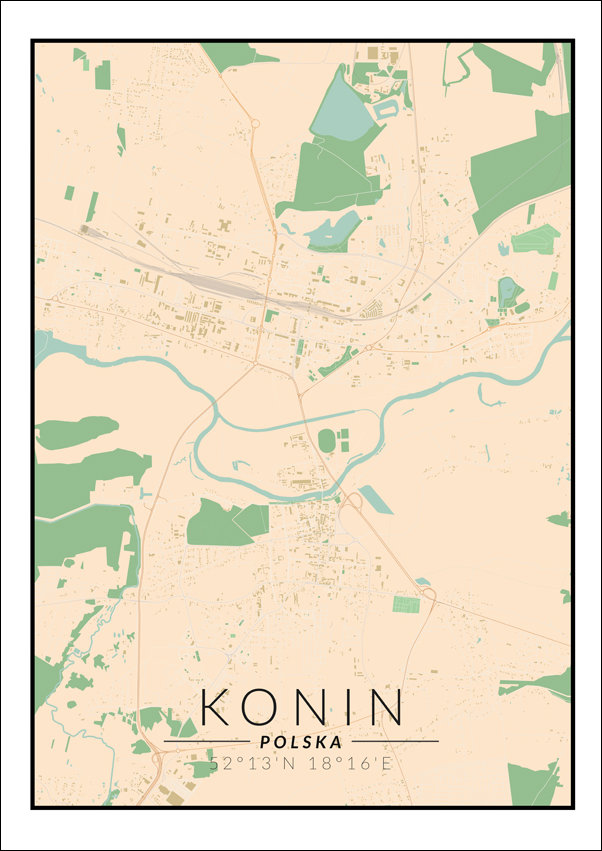 Galeria Plakatu, Konin mapa kolorowa, 42x59,4 cm