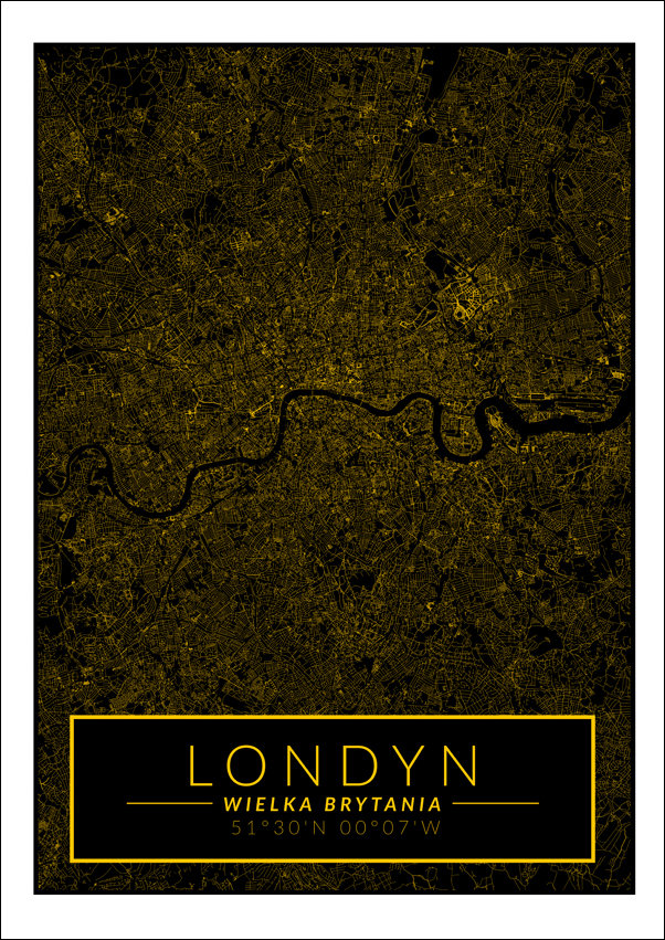 Galeria Plakatu, Londyn mapa złota, 50x70 cm