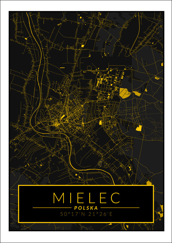 Galeria Plakatu, Mielec mapa złota, 29,7x42 cm