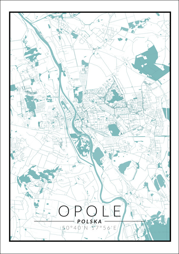 Galeria Plakatu, Opole mapa blue, 60x80 cm
