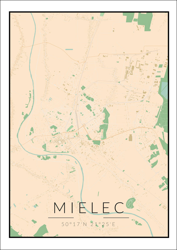 Galeria Plakatu, Mielec mapa kolorowa, 42x59,4 cm