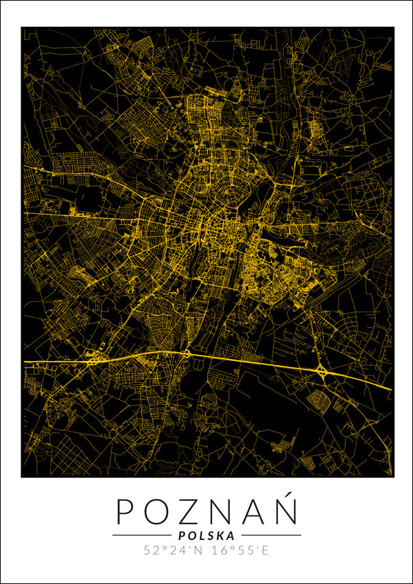 Galeria Plakatu, Plakat, Poznań mapa złota, 60x80 cm
