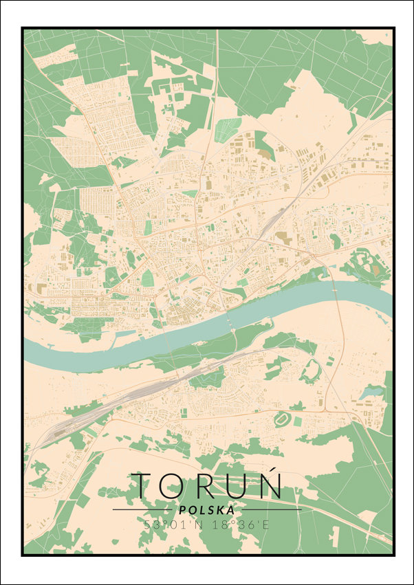 Galeria Plakatu, Plakat, Toruń mapa kolorowa, 60x80 cm