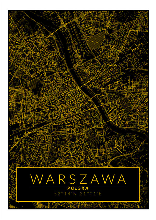 Galeria Plakatu, Plakat, Warszawa mapa złota, 60x80 cm
