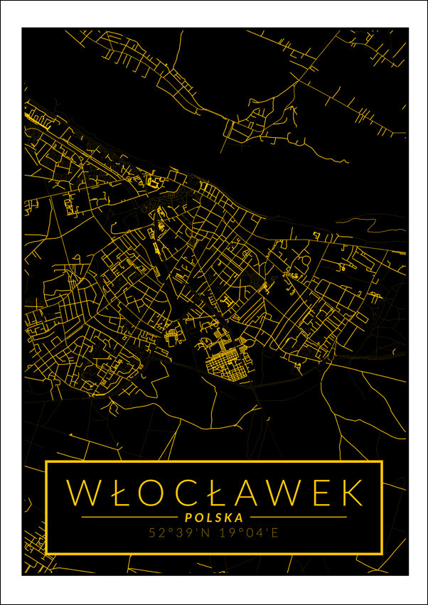 Galeria Plakatu, Plakat, Włocławek mapa złota, 61x91,5 cm