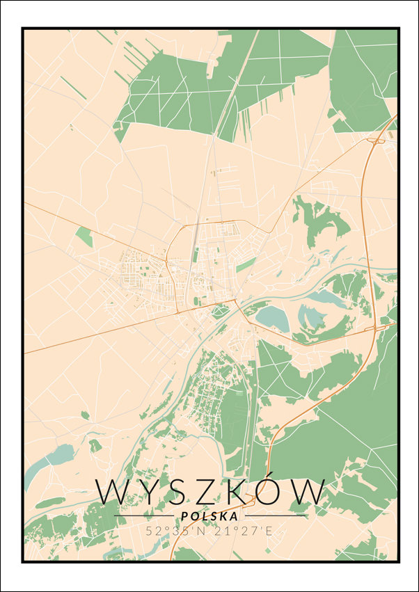 Galeria Plakatu, Plakat, Wyszków mapa kolorowa, 21x29,7 cm