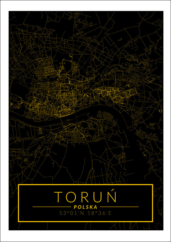 Galeria Plakatu, Plakat, Toruń mapa złota, 29,7x42 cm