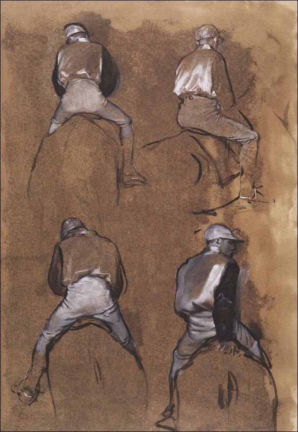 Galeria Plakatu, Four Studies of a Jockey, Edgar Degas, 70x100 cm
