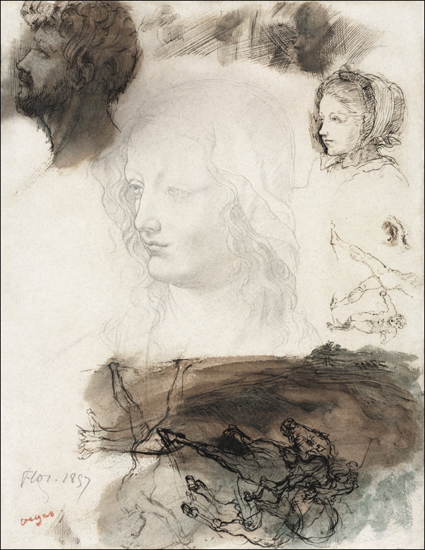 Galeria Plakatu, Plakat, Sheet of Studies and Sketches, Edgar Degas, 20x30 cm