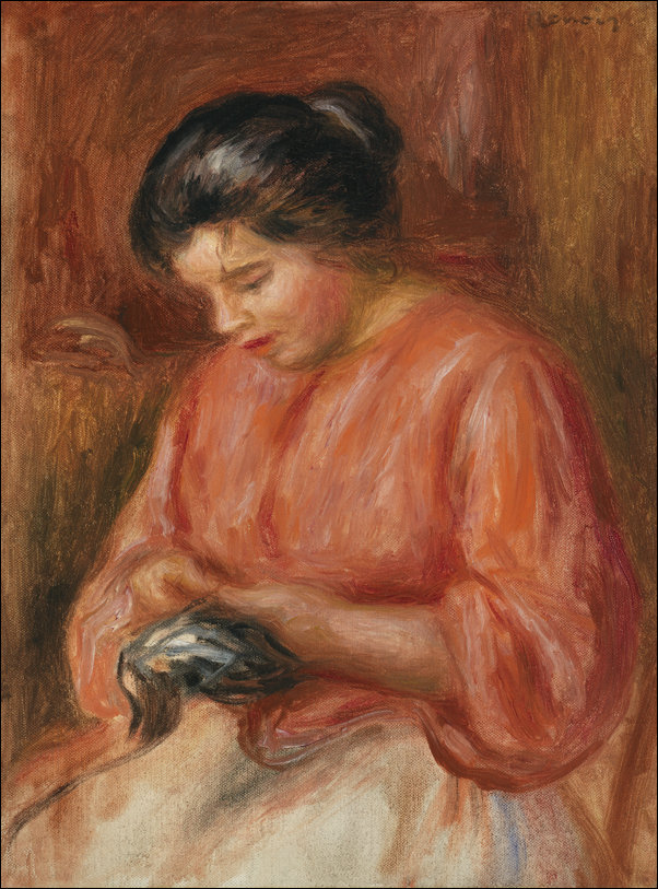 Galeria Plakatu, Plakat, Girl Darning, Pierre-Auguste Renoir, 50x70 cm