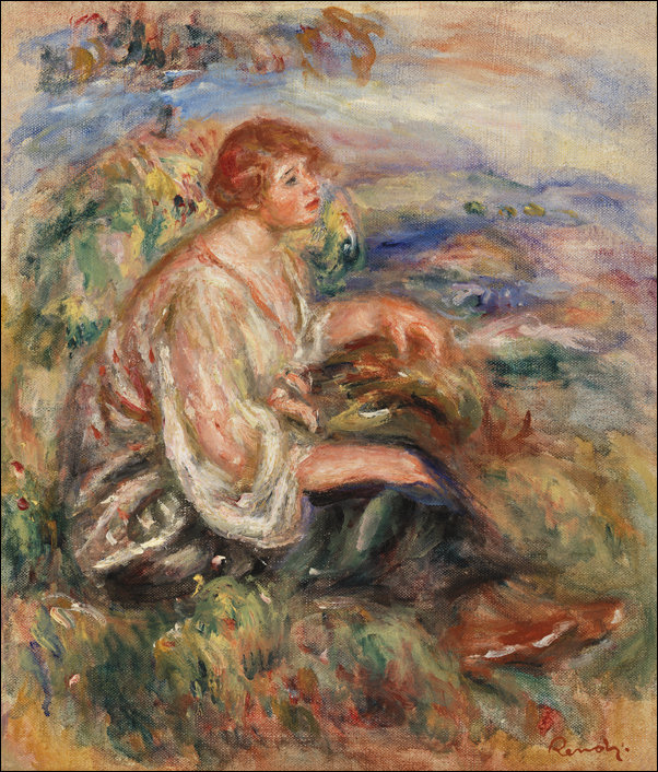 Galeria Plakatu, Plakat, Woman in Tulle Blouse and Black Skirt, Pierre-Auguste Renoir, 30x40 cm