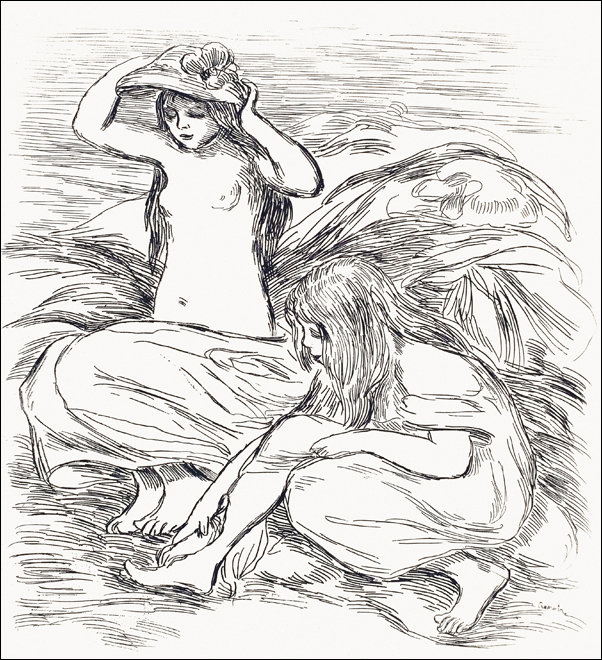 Galeria Plakatu, Plakat, Two Women Bathing, Pierre-Auguste Renoir, 21x29,7 cm