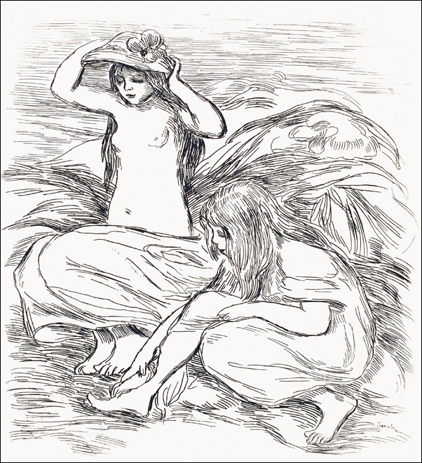 Galeria Plakatu, Plakat, Two Women Bathing, Pierre-Auguste Renoir, 59,4x84,1 cm