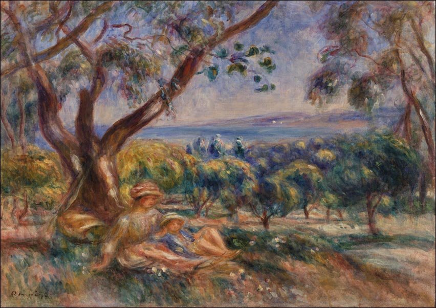 Galeria Plakatu, Plakat, Landscape with Figures, near Cagnes, Pierre-Auguste Renoir, 91,5x61 cm