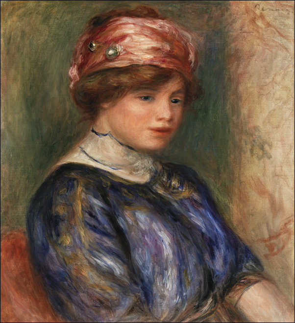 Galeria Plakatu, Plakat, Young Woman in Blue, Bust, Pierre-Auguste Renoir, 40x50 cm