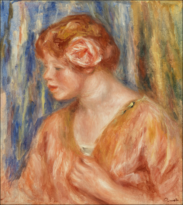 Galeria Plakatu, Plakat, Young Woman with Rose, Pierre-Auguste Renoir, 70x100 cm