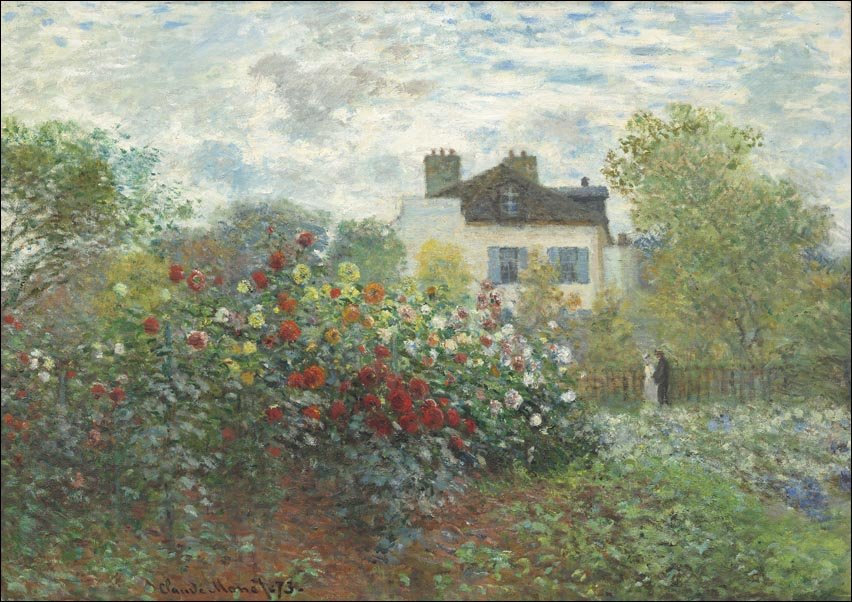 Galeria Plakatu, Plakat, The Artist’s Garden in Argenteuil, A Corner of the Garden with Dahlias, Claude Monet, 29,7x21 cm