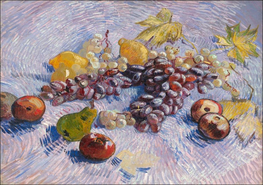 Galeria Plakatu, Plakat, Grapes, Lemons, Pears, and Apples, Vincent Van Gogh, 80x60 cm