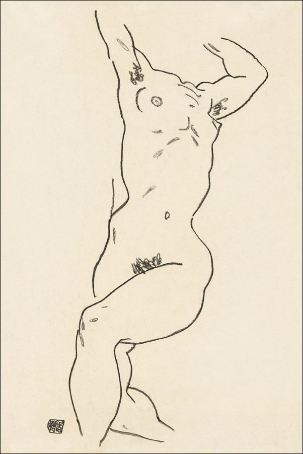 Galeria Plakatu, Plakat, Naked woman. Torso of a Nude, Egon Schiele, 50x70 cm