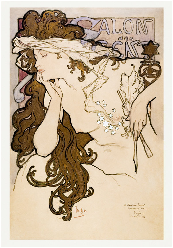 Galeria Plakatu, Plakat, Salon des Cent poster, Alphonse Maria Mucha, 30x40 cm
