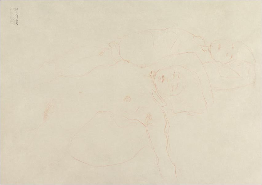 Galeria Plakatu, Plakat, Two Reclining Nudes, Gustav Klimt, 40x30 cm