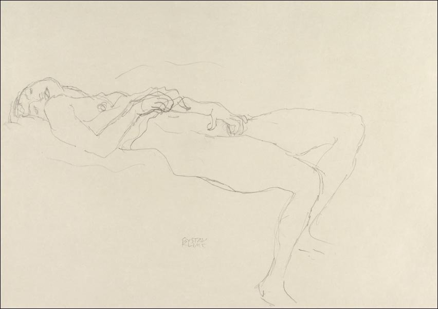 Galeria Plakatu, Plakat, Reclining Nude, Gustav Klimt, 70x50 cm