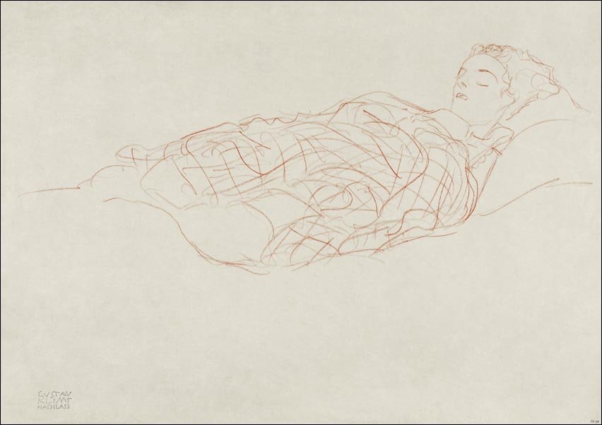 Galeria Plakatu, Plakat, Study of a woman wrapped in a plaid, Gustav Klimt, 29,7x21 cm