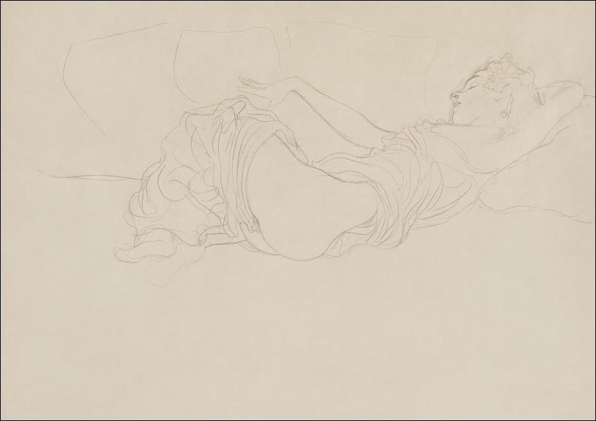 Galeria Plakatu, Plakat, Woman Lying on her Back, Partly Dressed, Gustav Klimt, 42x29,7 cm
