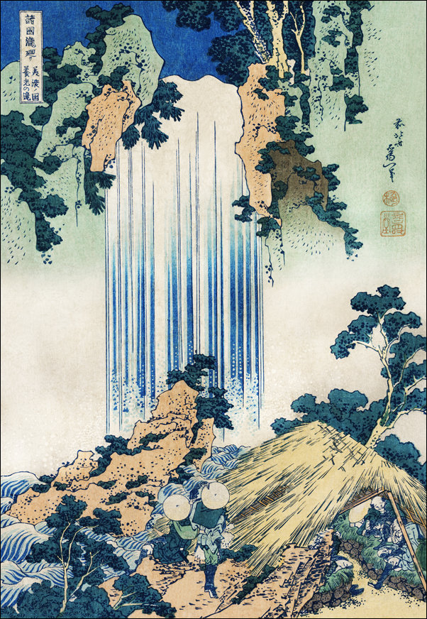 Galeria Plakatu, Plakat, Yoro Waterfall in Mino Province, Hokusai, 42x59,4 cm