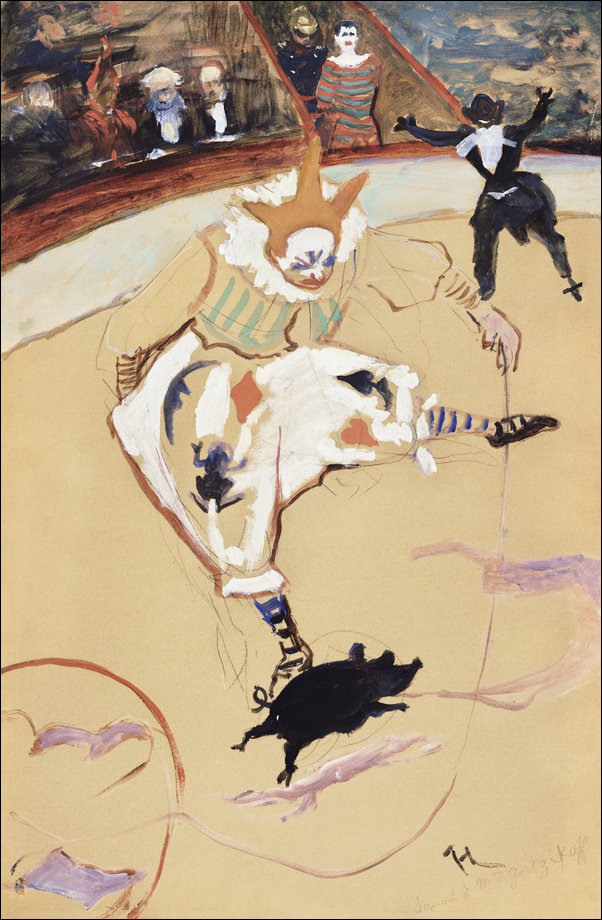 Galeria Plakatu, Plakat, Medrano with a Piglet, Henri De Toulouse-Lautrec, 29,7x42 cm