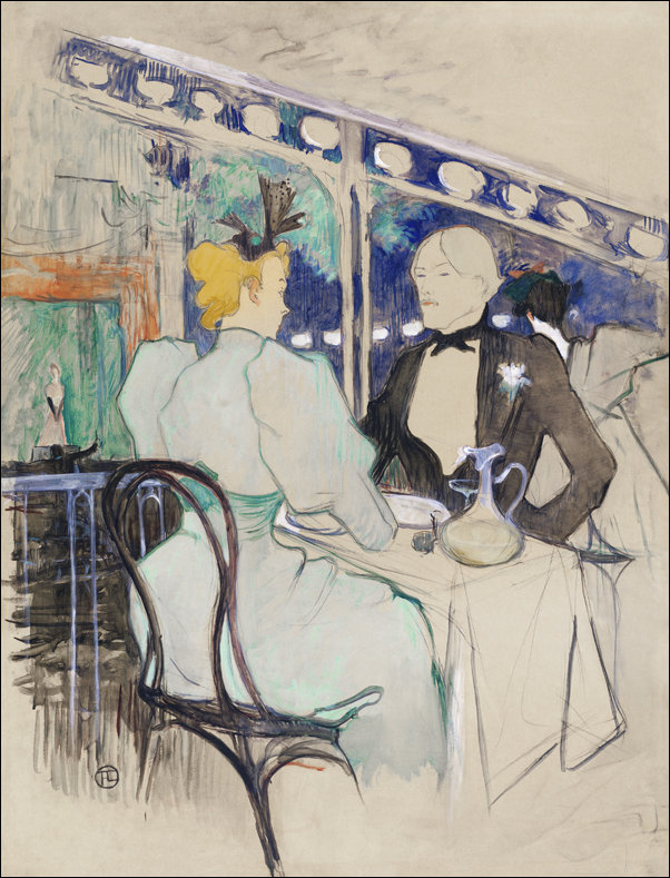 Galeria Plakatu, Plakat, Fashionable People at Les Ambassadeurs, Henri De Toulouse-Lautrec, 59,4x84,1 cm