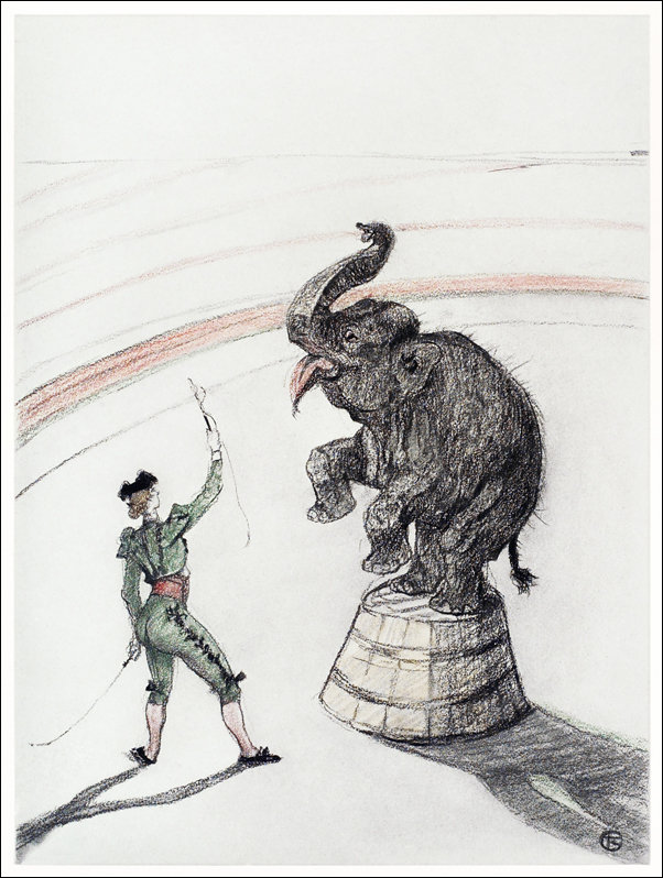 Galeria Plakatu, Plakat, Elephant en liberte, Henri De Toulouse-Lautrec, 80x60 cm