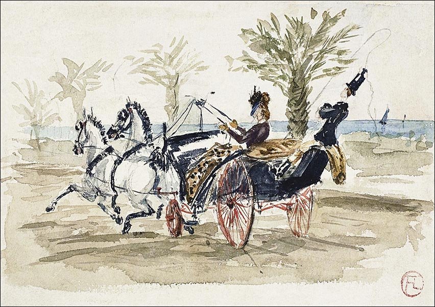 Galeria Plakatu, Plakat, The Promenade des Anglais in Nice, Henri De Toulouse-Lautrec, 50x40 cm