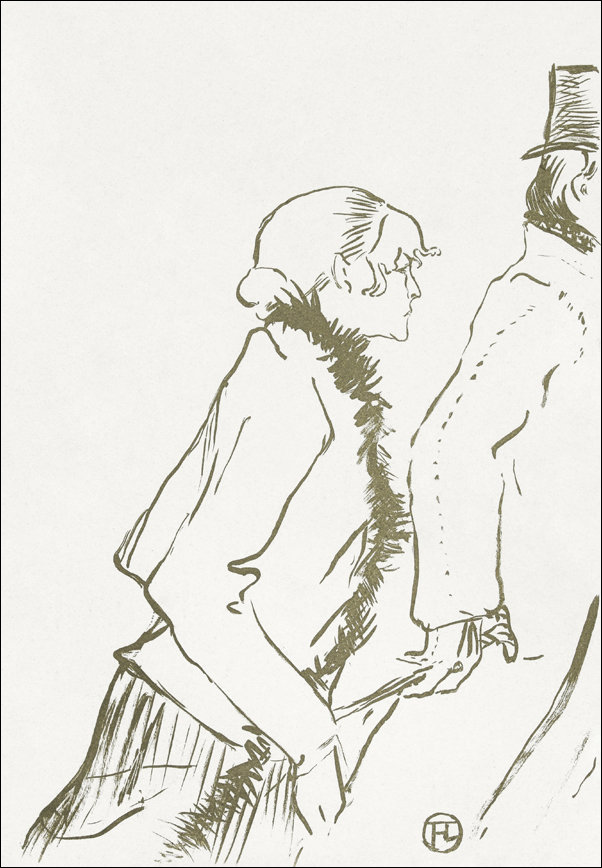 Galeria Plakatu, Plakat, Ontwerp voor omslag muziekblad Pauvre pierreuse met lopende vrouw en man, Henri De Toulouse-Lautrec, 50x70 cm