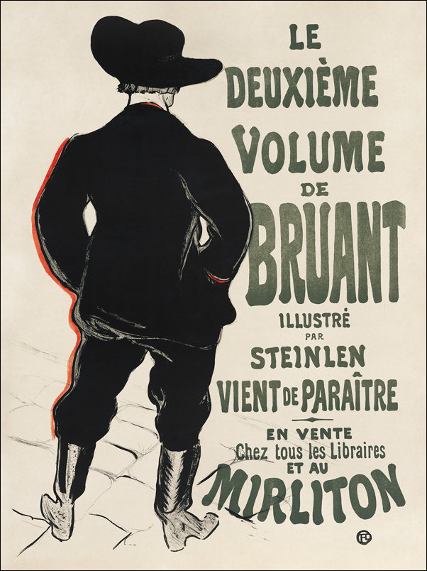 Galeria Plakatu, Plakat, The Second Volume by Bruant, Henri De Toulouse-Lautrec, 42x59,4 cm