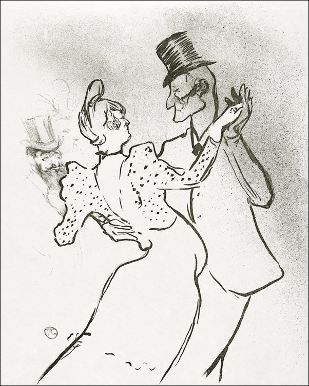 Galeria Plakatu, Plakat, The Dancer La Goulue and Valentin Le Désossé Dancing in the Moulin Rouge, Henri De Toulouse-Lautrec, 30x40 cm
