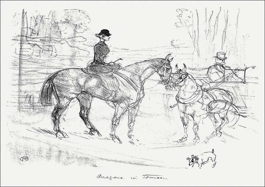 Galeria Plakatu, Plakat, Horsewoman and Cart, Henri De Toulouse-Lautrec, 50x40 cm